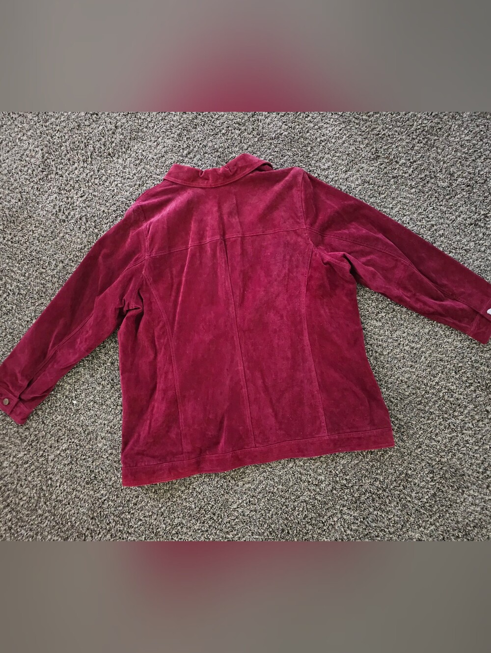 DENNIS BASSO Women’s Suede Leather Button-Up Jacket in Deep Magenta NWT 3x - Picture 5 of 7